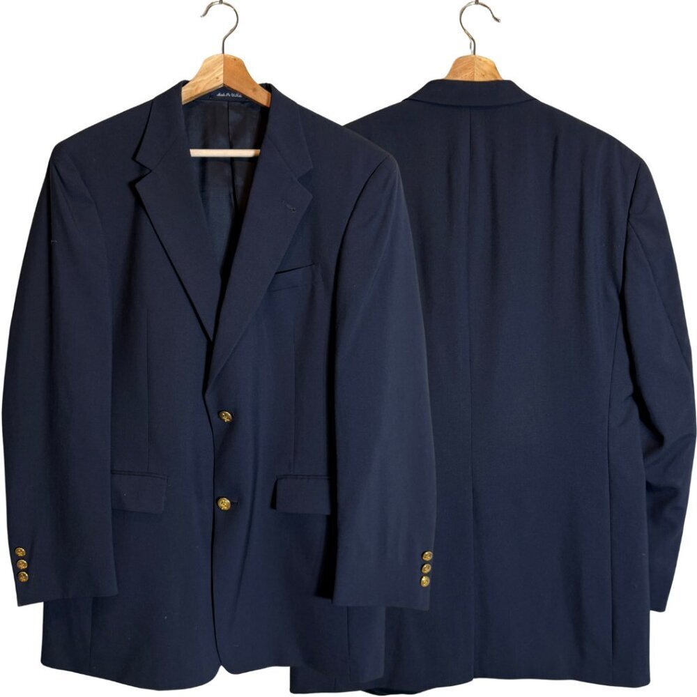 Austin Reed Wool Sport Coat Dinner Jacket Blazer Men's 40R Blue Career Formal